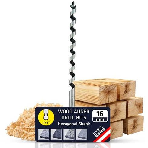 ALPEN 16 mm Schlangenbohrer Holzbohrer 45,7 cm lang metrisch für Hart- und Weichholz - Extra langer Bohrer mit scharfen Kanten für präzise Löcher und müheloses Bohren - Langlebiger Bohrer für die