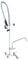 TAIMIKO Commercial Kitchen Pre-Rinse Spray Tap - Pre Rinse Mixer with 4-8 Inch Adjustable Center,Wall Mounted Tap,Double Hole Deck, Pull Out Flexible Hose Sink, Add-on 12 Swing Spout Twin Pedestal