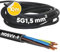 Kalitec H05VV-F - Tubo flessibile da 10 metri, 5 x 1,5 mm², 5 G1,5 mm2, con conduttore di protezione, cavo in PVC per interni, cavo elettrico nero, cavo per lampada, flessibile, 5 fili