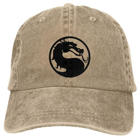 Casual Mortal-Kombat-Emblem Baseballkappe Männer Frauen Distressed Denim Washed Snapback Cap Outdoor Workouts Verstellbare Hüte Cap
