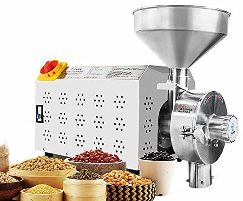 sjdoPulse Molinillo De Granos De Acero Inoxidable Comercial De 3,3 Kw, Molino Industrial para Pimienta, Granos De Soja, Sésamo, Maní, Nueces, Almendras, Especias, Frijoles