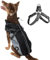 DOGOPAL Regenmantel Hund mit Integriertem Geschirr – Wasserdichter Hunderegenmantel, Winddichter Hundemantel, Reflektierende Regenjacke für Kleine & Große Hunde, Hohe Sichtbarkeit (Grau, #1)