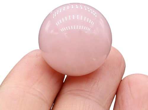 Boule de transfert ronde en agate naturelle de 20 mm - Pierre polie - Décoration pour aquarium - Quartz rose
