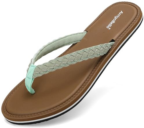 ARRIGO BELLO Chanclas Mujer Piscina Playa Sandalias Antideslizante Chancletas Duraderas Cómodas Flip Flops Elegantes Verano Sandalias Talla 36-41 (Verde，39)