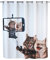 WENKO Rideau de douche anti-moisissure Flex Selfie Cat - antibactérien, lavable, Polyester, 180 x 200 cm, Multicolore