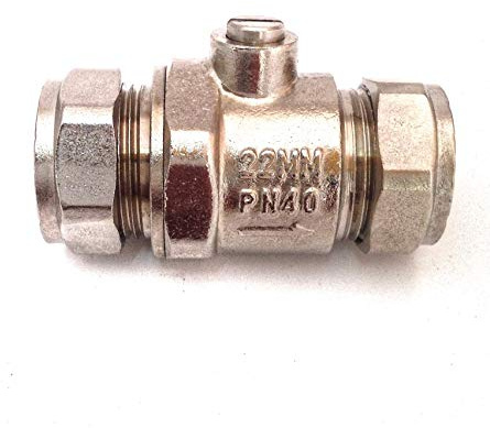 22mm Full Bore Chrome Isolation Valve - Pack of 2