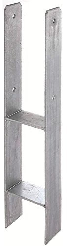 Pfostenträger H-Form 91 mm, feuerverzinkt CE Kennzeichnung, made in Germany, Anker für Carport Zaun usw 91 x 600 x 6 mm