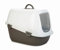 Beeztees Katzentoilette Katzenklo Haubentoilette für Katzen - grau/weiß - 62x43x46 cm