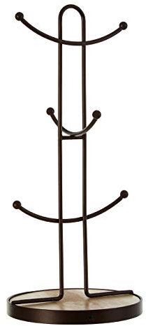 Premier Housewares Arbre à tasses en fer et bois d'hévéa Bronze