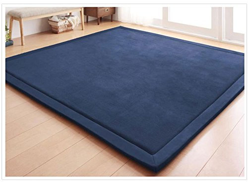 Fancytan Teppich Für Kinderzimmer, Krabbelmatte, Kinder Spielmatte Weich Teppiche Tatami for Schlafzimmer, Wohnzimmer, Klassenzimmer, Dunkelblau, 180 x 200 cm