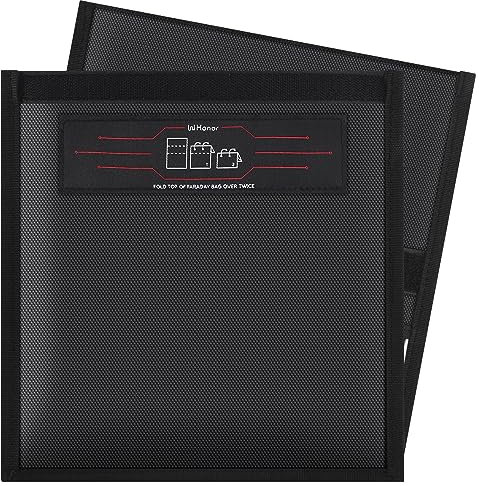 WHonor Faraday Taschen für Handys, RFID-Signalblockierende Tasche Handy, Geräteabschirmung Reisen & Datensicherheit Privatsphäre, Anti-Hacking Anti-Verfolgung Anti-Spionage-Sicherheit, 2 Stück