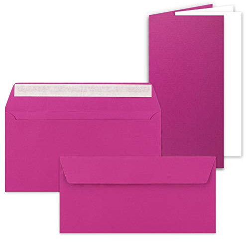 400x Faltkarten SET mit Brief-Umschlägen und Einlege-Blätter - Amarena (Rot) - DIN Lang - 10,5 x 21 cm - FarbenFroh by GUSTAV NEUSER