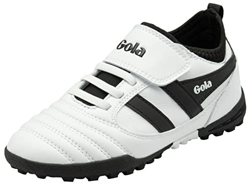 Gola Ceptor Turf QF (Quick Fasten) Football Child, White/Black, 12 UK