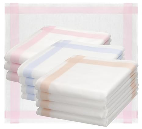 Betz 12er Damen Stoff Taschentücher Set Selma Größe ca. 28x28 cm 100% Baumwolle Farbe Dessin 7 Selma