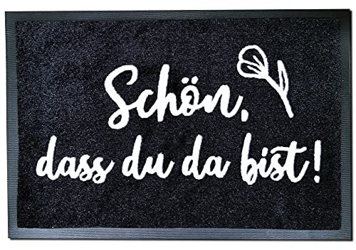 Suzu Papers Waschbare Fußmatte Schön DASS du da bist - Outdoor und Indoor Deko Matte