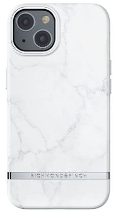 Richmond & Finch Phone Case Compatible with iPhone 13, White Marble Design, 6.1 Inches, Shockproof, Raised Edges, Fully Protective Phone Cover