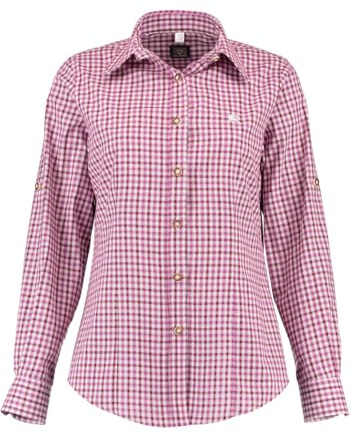 OS Trachten Damen Bluse Langarm Trachtenbluse mit Liegekragen Grovo