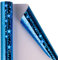 Holijolly Papier Cadeau Holographique Bleu - Mini Rouleau - Imprimé Étoile Pour Anniversaire, Vacances - 44Cm X 10M
