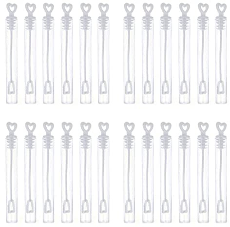 50 Stück Heart Wedding Bubble Tubes, Herzgriff - herzallerliebst für Hochzeit Taufe Geburtstag die perfekte Deko für unvergessliche Momente(Weiß)