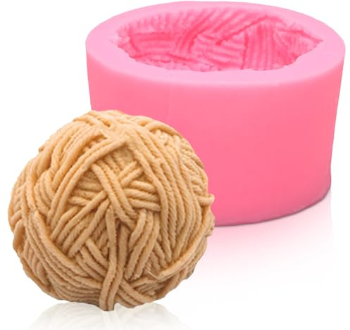 3D Silicone Candle Molds, Woolen Ball Mould Knitting Wool Candle Mold Yarn Ball Silicone Mold for Soap, Bath Bomb, Plaster, Wax Crayon, Clay