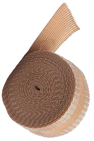 F Fityle Saumband aus Polyester, selbstklebend, Stofffixierband, Rolle, 2,5 cm x 5,5 m, zum Aufbügeln, Saumband zum Nähen von Kleidern, Kleidung, Hosen, Beige