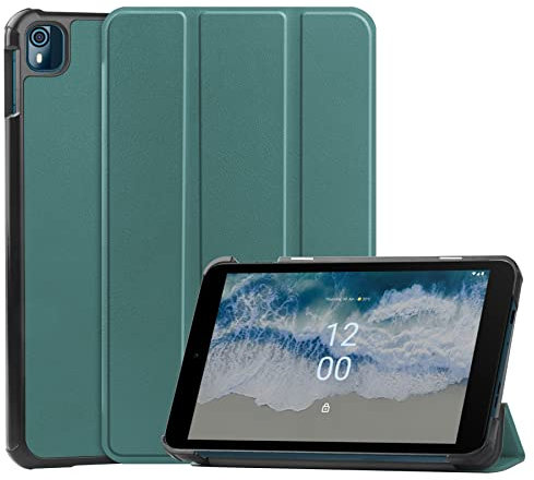 TingYR Case for Nokia T10 Tablet Case, Leather, Folding stand, All-inclusive protection, Tablet Case for Nokia T10.(Dark Green)