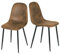 Homy Casa 2er Set Esszimmerstühle Wildlederimitat Skandinavischer Vintage Esszimmerstühle für Küche Esszimmer (Braun)