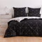 Luofanfei Schwarze Bettwäsche 135x200 Kariert Aesthetic Modern Schwarz Weiß Muster Set 2er Microfaser Tumblr Bettbezug 135 x 200 Einzelbett und 80x80 Kissenbezug fürs Bettdecke Duvet Cover