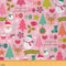 Karikatur Weihnachtsstoff Meterware Weihnachtsmann Hirsch Dekorationsstoff Weihnachtsschneemann Schneeflocke Weihnachtsbaum Polsterstoff Weihnachtsschmuck Drinnen Draußen Stoff Rosa 184 x 150 (HxB)