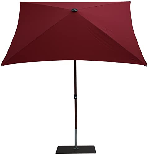 Maffei Art 473Q Trend Wood - Sombrilla cuadrada de 200 x 200 cm, fabricada en Italia., burdeos, Grande