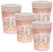 POPOYU 16Pcs 40th Birthday Rose Gold Paper Cups, 40th Girls Disposable Party Cups, Happy Tableware Decorations for Her, Women, Her Gifts Supplies