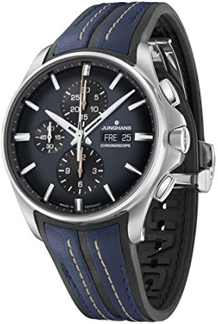 JUNGHANS Meister Chronoscope Herrenuhr Automatik Schwarz/Blau 27/4227.00