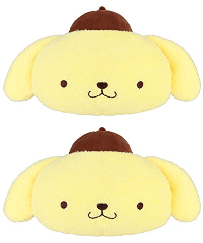 Roffatide Anime Pompom Purin Auto Nackenkissen 2-Pcs Plüsch Auto Kopf Nackenkissen Kissen für Stühle, Liegestühle, Fahrsitze