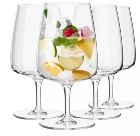 Krosno Lot de 4 verres à eau et à vin | 330 ml | Collection moderne | Verres à boire | Cadeau de mariage | Parfait pour la maison, les restaurants et la cuisine | Passe au lave-vaisselle