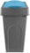 simpa 50L Grey Square Slanted Rubbish Recycling Bin with Blue Lift Top Cowl Lid