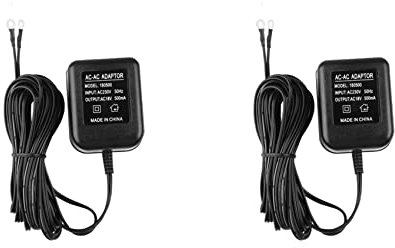Speesy Lot de 2 adaptateurs d'alimentation pour sonnette CA, transformateur pour sonnette 18 V 500 mA de 10 M, sonnette, prise UE pour sonnette vidéo