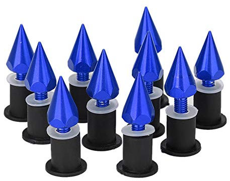 Tomotato 10 Pezzi M5 Bullone per Parabrezza Moto, Viti Universali della Carenatura del Motociclo Bulloni di Alluminio del Picco dello Schermo del Vento per Motociclette Scooter(Blu)