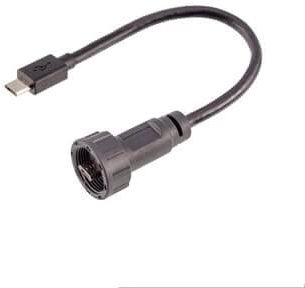 Elecbee Conector de cable micro USB macho a macho con rosca impermeable de 50 cm