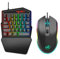 Gaming Keyboard and Mouse Combo, 35-Key Mini Gaming Keyboard, 6400 DPI Ergonomic Mouse, Portable Game Controller (Black)