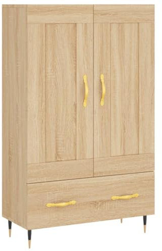 vidaXL Highboard, Sideboard mit viel Stauraum, Mehrzweckschrank Anrichte, Kommode Schrank für Wohnzimmer, Modern, Sonoma Eiche Holzwerkstoff