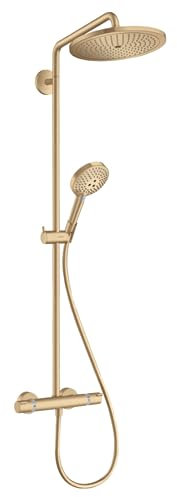 Colonne de douche thermostatique HANSGROHE Croma Select S 280 bronze brossé + tablette AddStoris