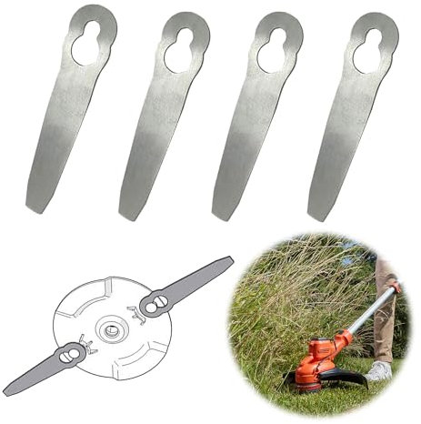 4 Stück Rasentrimmer Messer, freischneider zubehör Ersatz Metallmesser für Akku-Rasentrimmer Kompatible Ersatzklingen Metallisch Ersatzmesser Set Edelstahl-Rasentrimmerklingen