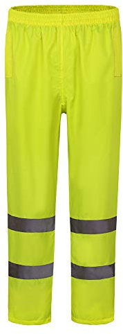 AYKRM Pantalones Lluvia Reflectante de Alta Visibilidad, Impermeable, para el Trabajo, Pantalones de Alta Visibilidad Amarillo Naranja