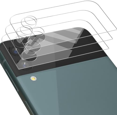 Zerrshoo Verre Trempé pour Samsung Galaxy Z Flip 3 Protection d'écran. HD Clair, 9H Anti-Rayures, 3 Pièces Galaxy Z Flip 3 Verre Trempé extern Protection d'écrane d'objectif. pour Z Flip 3 Protecteur