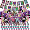 YCFAIIKG 44pcs Fiesta de Monstruo Decoraciones de la Fiesta, Monsters Decoraciones Cumpleaños, Banner de Feliz Cumpleaños Globos de Cumpleaños para Niños
