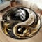Teppich mit 3D-Drachen-Motiv runde Teppiche Teppich für Wohnzimmer Schlafzimmer Bodenmatte,Durchmesser 100cm