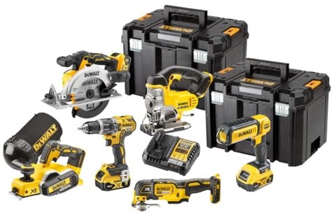 DeWalt DCK667P3T-GB Kit de 6 pièces sans fil LXT 18 V avec 3 batteries 5,0 Ah, chargeur et étuis