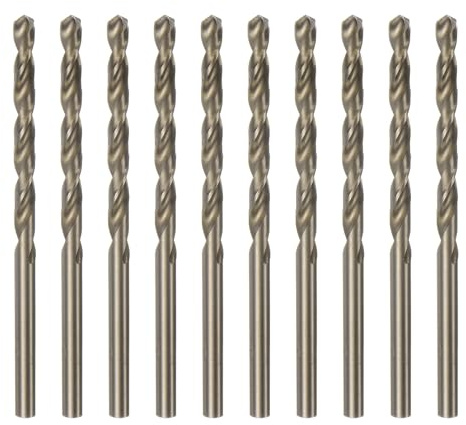 QUARKZMAN 10 Stück Metallbohrer 4 mm M35 HSS Cobalt Spiralbohrer Werkzeug | für Edelstahl, Kupfer, Holz, Kunststoff und andere harte Materialien