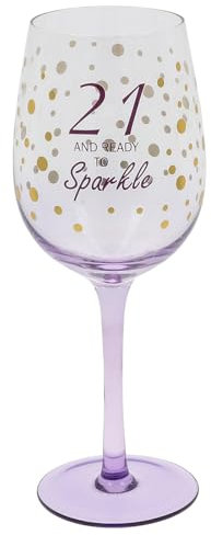 Shudehill Giftware Gold Speckle Birthday Special Age Colourful Wine Glass - 18th, 21st, 30th, 40th, 50th, 60th, 70th Birthday Gift (21)