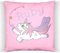 ZauberPrints Personalisiertes Einhorn Kissen mit Namen – Kuschelkissen für Mädchen – Einhorn Deko Kissen – Individuelles Geschenk zum Geburtstag, Weihnachten oder Mädchenzimmer – Weicher Kissenbezug